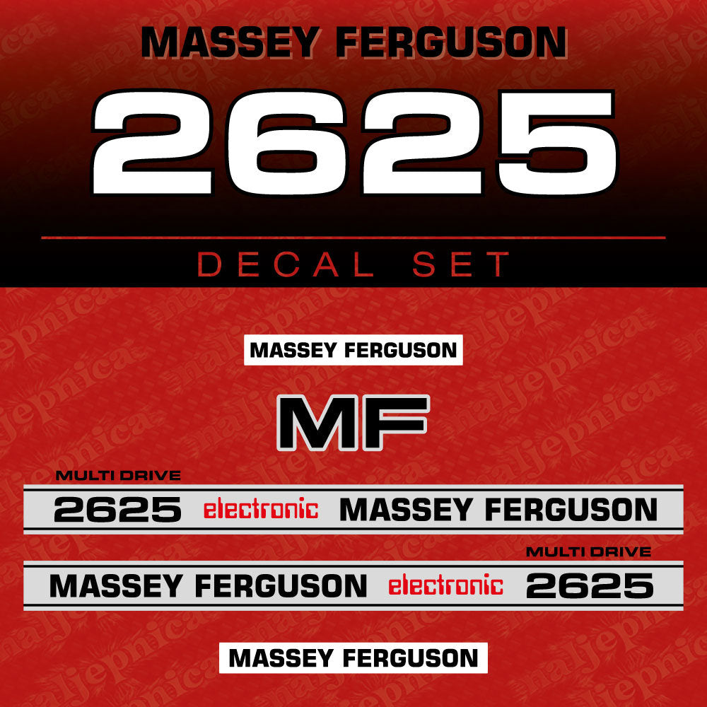 Massey Ferguson 2625 Aftermarket Replacement Tractor Decal (Sticker) Set