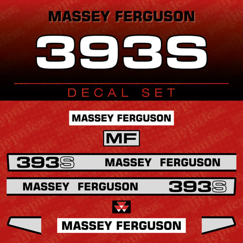 Massey Ferguson 393S Aftermarket Replacement Tractor Decal (Sticker) Set