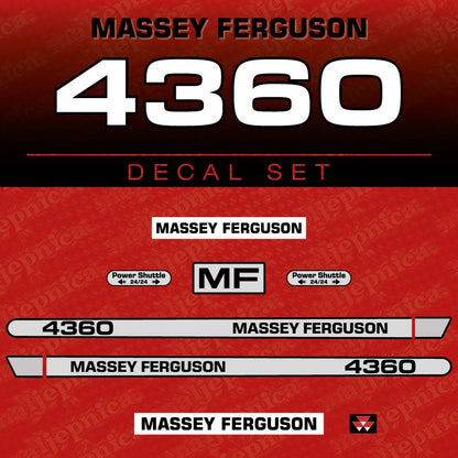 Massey Ferguson 4360 Aftermarket Replacement Tractor Decal (Sticker) Set