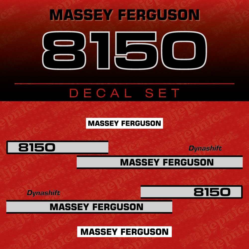 Massey Ferguson 8150 Aftermarket Replacement Tractor Decal (Sticker) Set