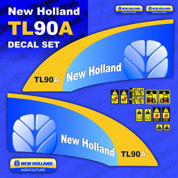 New Holland TL90A Aftermarket Replacement Tractor Decal (Sticker) Set replacement decal set