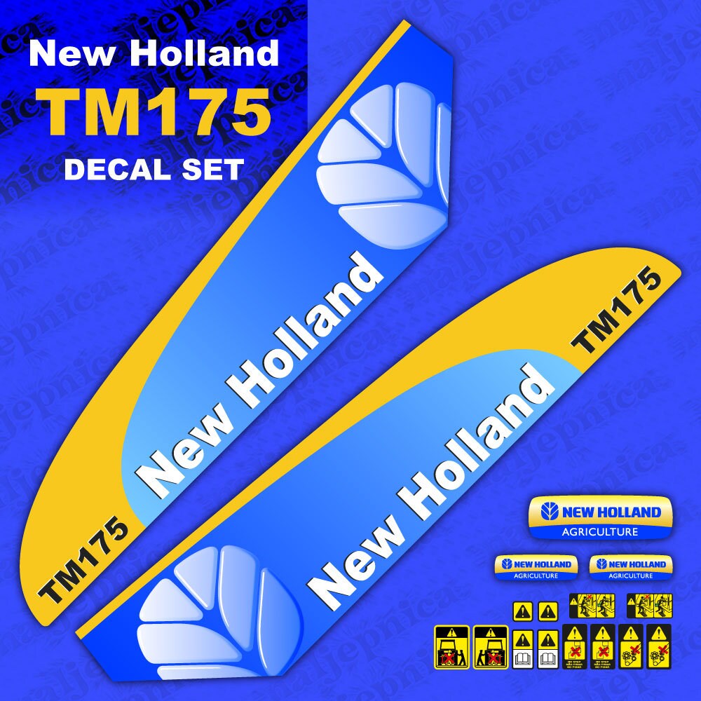 New Holland TM175 Aftermarket Replacement Tractor Decal (Sticker) Set replacement decal set