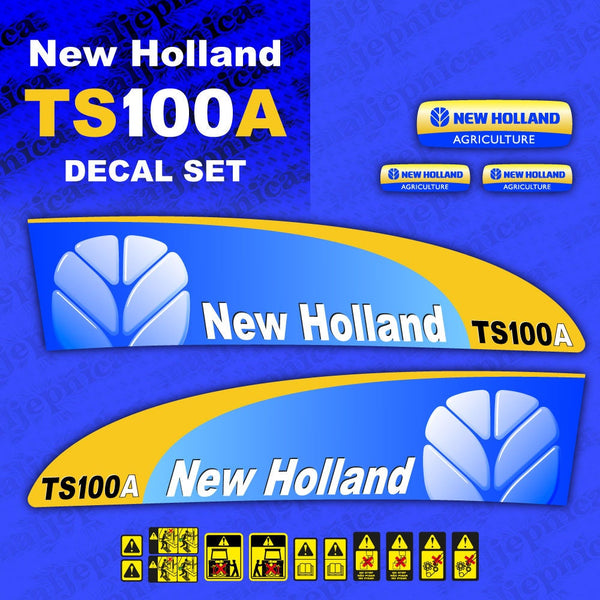 New Holland TS100A Aftermarket Replacement Tractor Decal (Sticker) Set replacement decal set