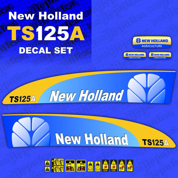 New Holland TS125A Aftermarket Replacement Tractor Decal (Sticker) Set replacement decal set