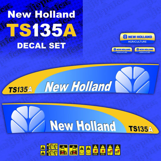 New Holland TS135A Aftermarket Replacement Tractor Decal (Sticker) Set replacement decal set