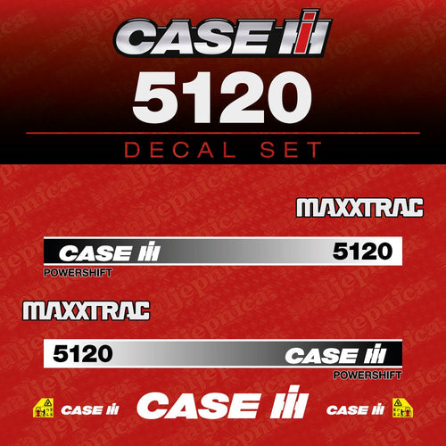 Case 5120 Powershift Aftermarket Replacement Tractor Decal (Sticker) Set replacement decal set