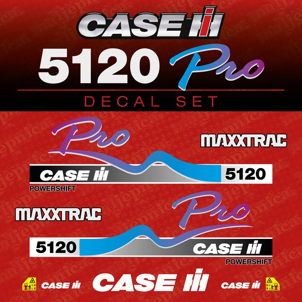 Case 5120 Pro Powershift Aftermarket Replacement Tractor Decal (Sticker) Set replacement decal set