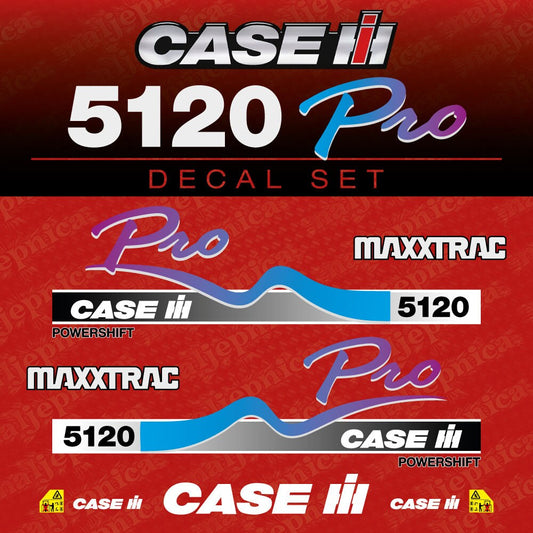 Case 5120 Pro Powershift Aftermarket Replacement Tractor Decal (Sticker) Set replacement decal set
