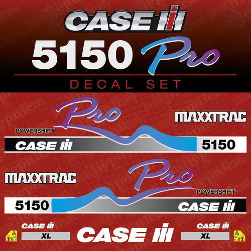 Case 5150 Pro Powershift Aftermarket Replacement Tractor Decal (Sticker) Set replacement decal set