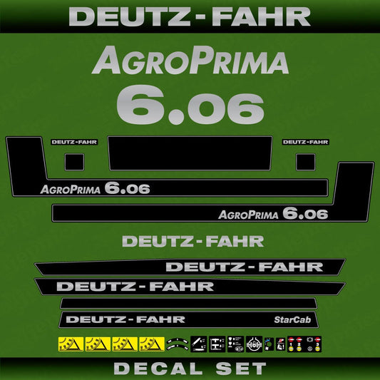 Deutz Fahr AgroPrima 6.06 Aftermarket Replacement Tractor Decal (Sticker) Set replacement decal set