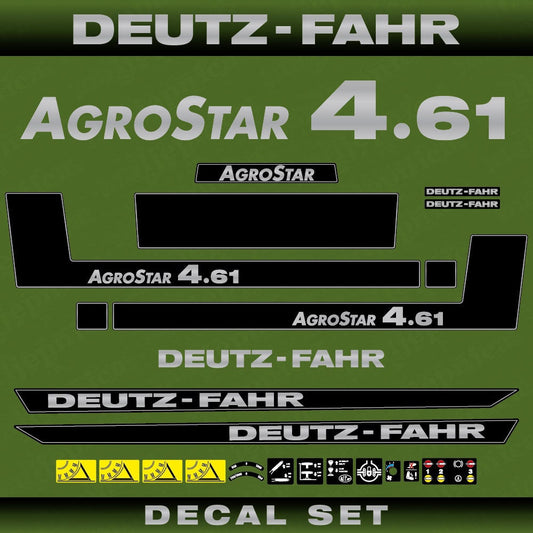 Deutz Fahr AgroStar 4.61 Aftermarket Replacement Tractor Decal (Sticker) Set replacement decal set