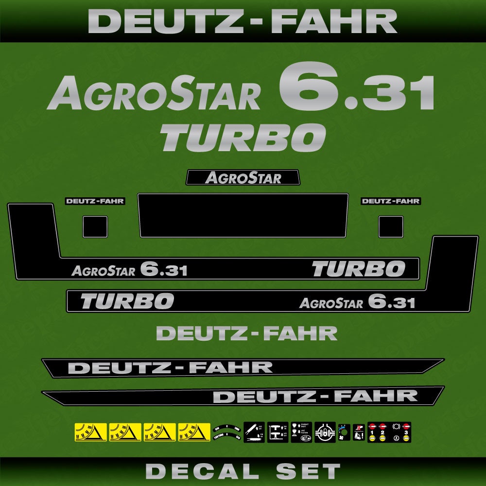 Deutz Fahr AgroStar 6.31 Turbo Aftermarket Replacement Tractor Decal (Sticker) Set replacement decal set