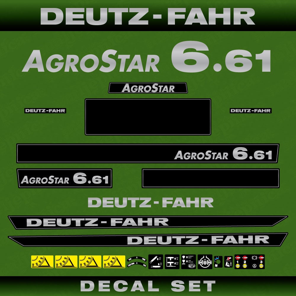 Deutz Fahr AgroStar 6.61 Aftermarket Replacement Tractor Decal (Sticker) Set replacement decal set