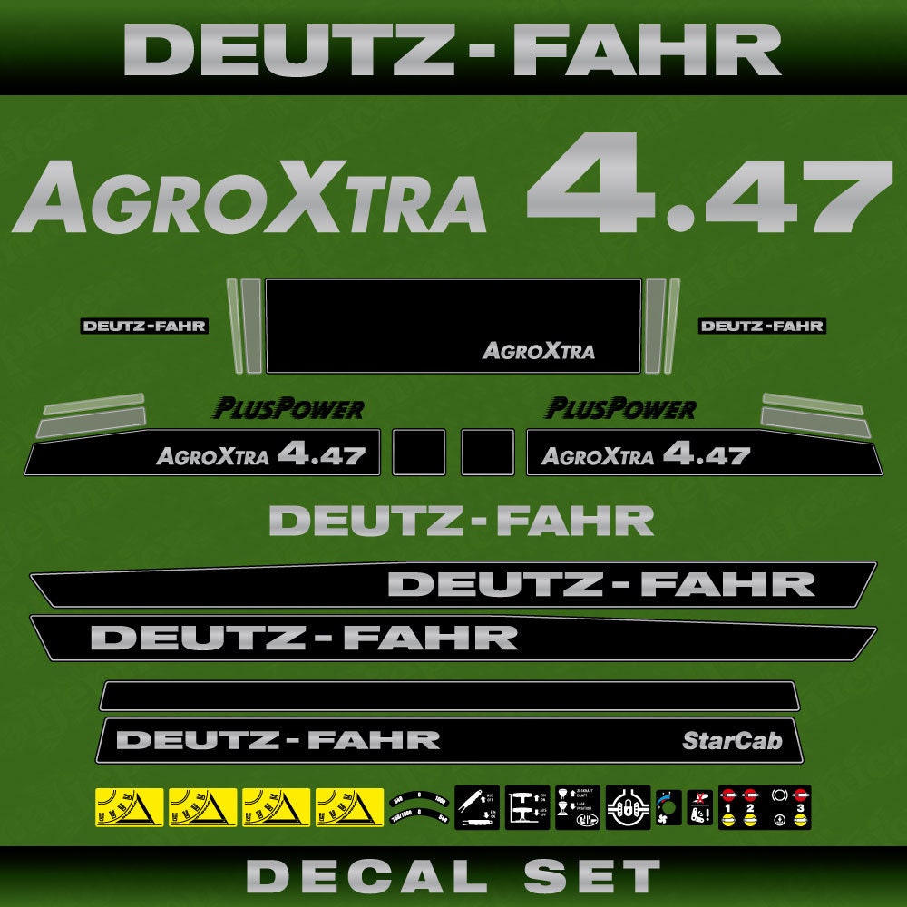 Deutz Fahr AgroXtra 4.47 Aftermarket Replacement Tractor Decal (Sticker) Set replacement decal set