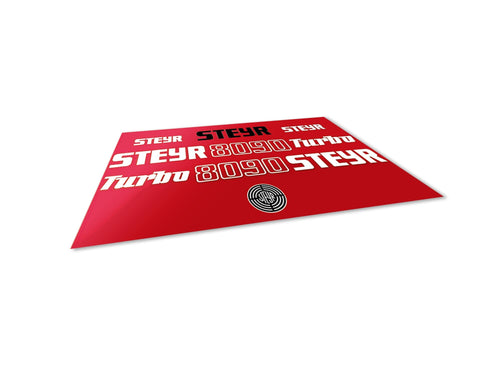 Steyr 8090 Turbo Aftermarket Replacement Tractor Decal (Sticker) Set replacement decal set