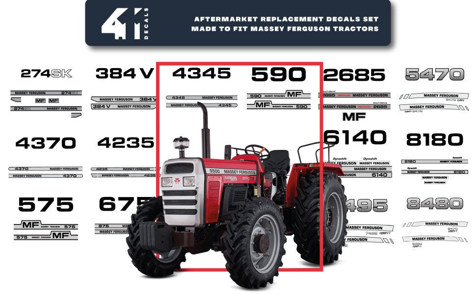 Massey Ferguson 690 Aftermarket Replacement Tractor Decal (Sticker) Set