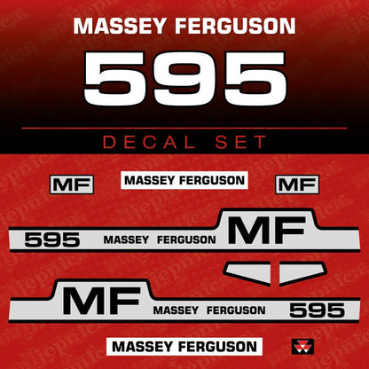 Massey Ferguson 595 Aftermarket Replacement Tractor Decal (Sticker) Set