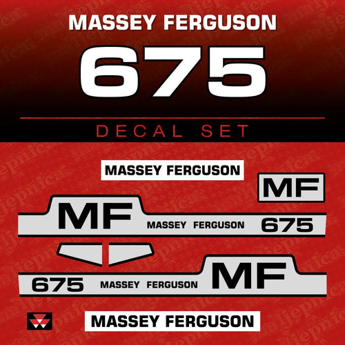 Massey Ferguson 675 Aftermarket Replacement Tractor Decal (Sticker) Set replacement decal set