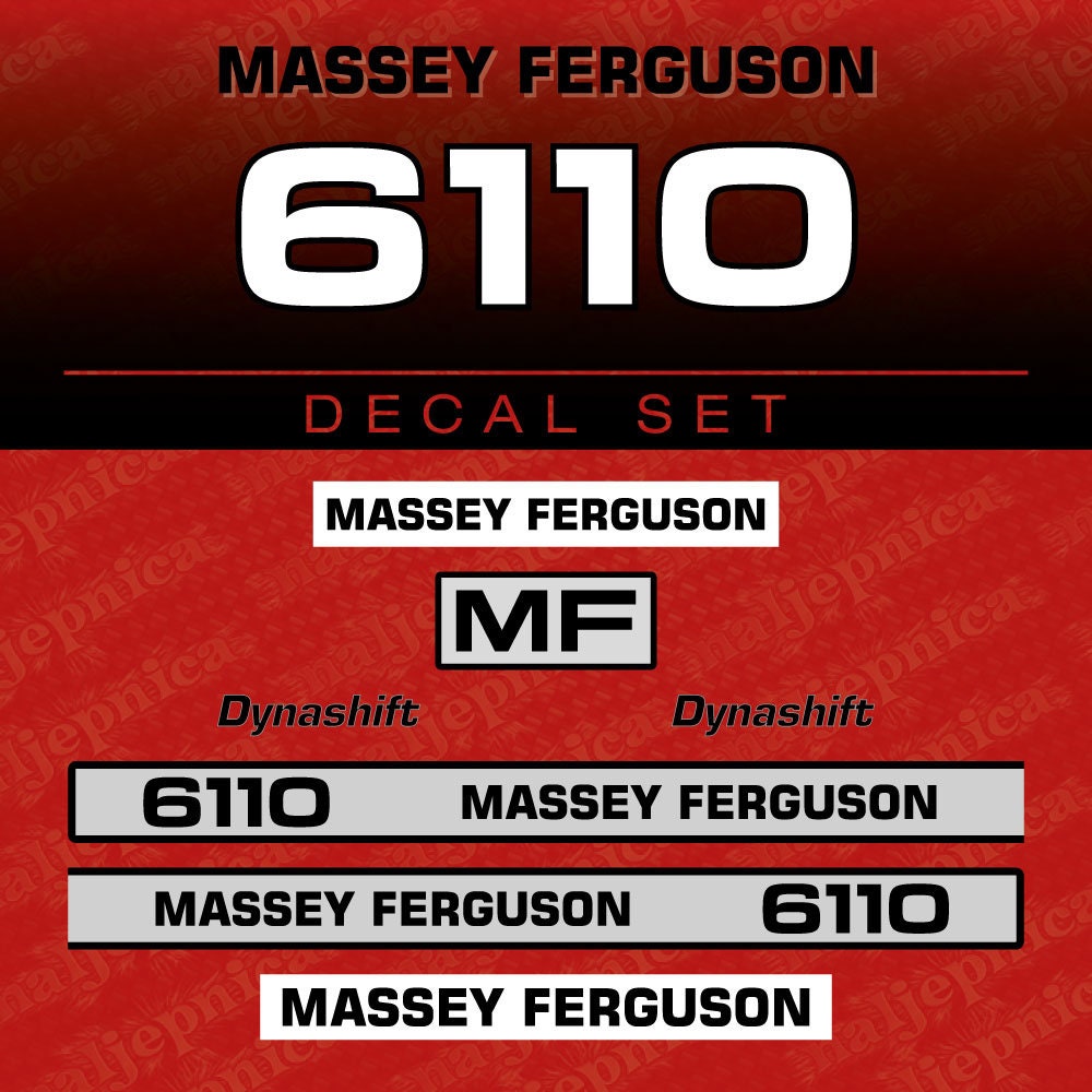 Massey Ferguson 6110 Aftermarket Replacement Tractor Decal (Sticker) Set