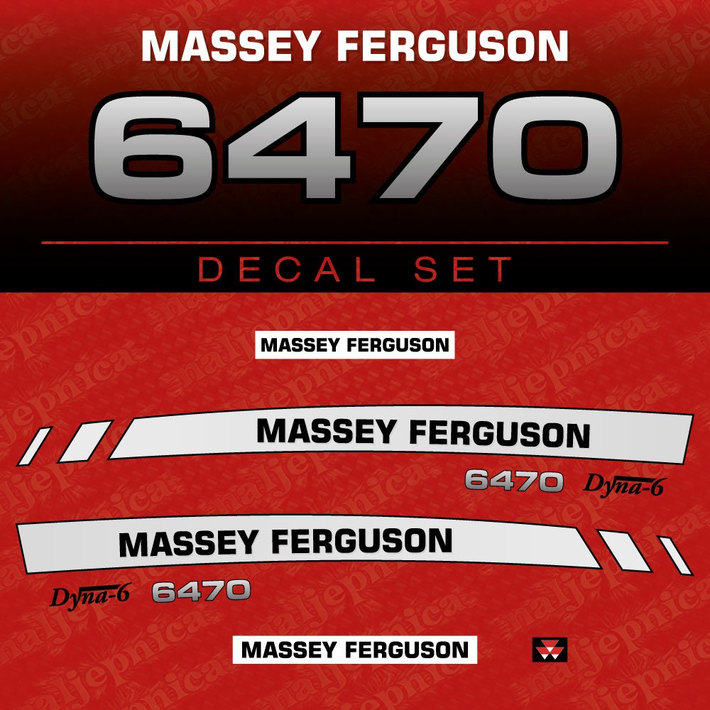 Massey Ferguson 6470 Aftermarket Replacement Tractor Decal (Sticker) Set