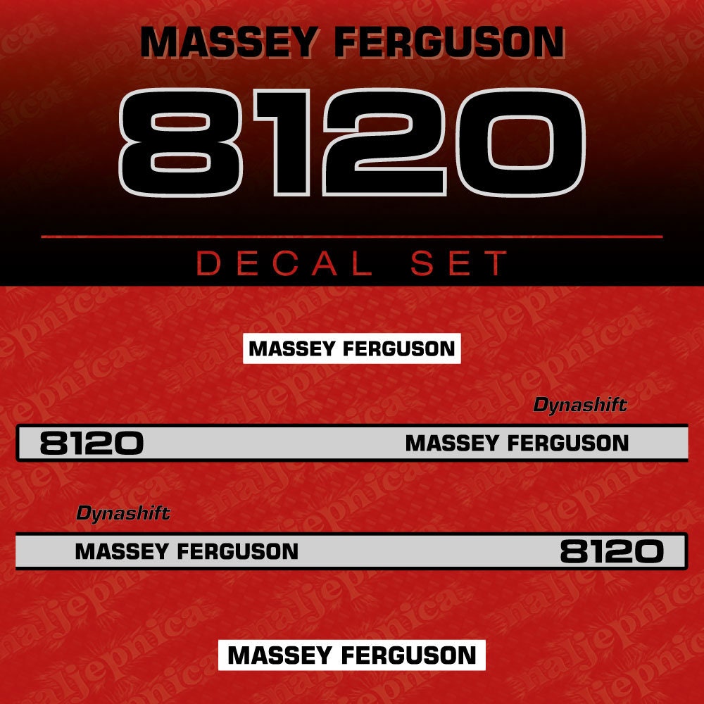 Massey Ferguson 8120 Aftermarket Replacement Tractor Decal (Sticker) Set