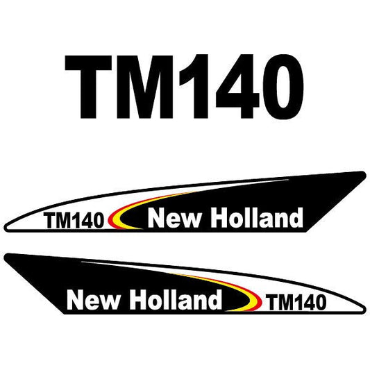 New Holland TM140 Black Aftermarket Replacement Tractor Decal (Sticker) Set replacement decal set