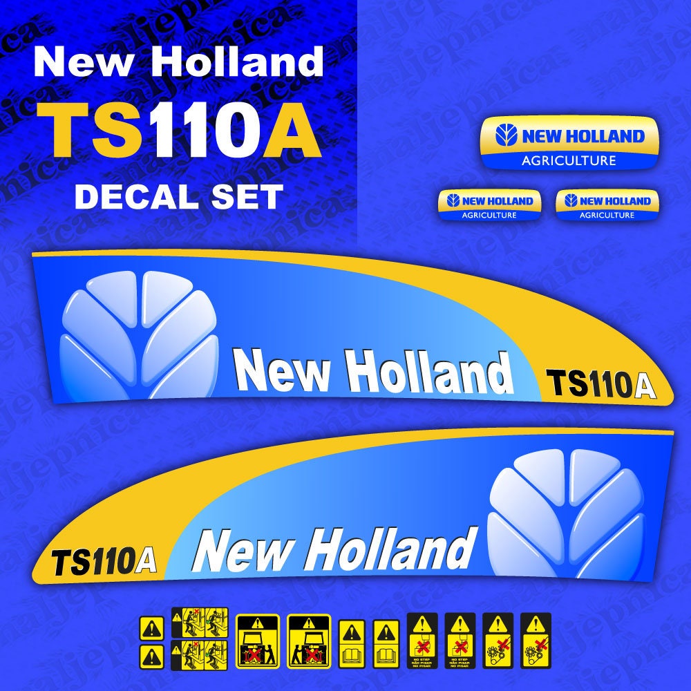 New Holland TS110A Aftermarket Replacement Tractor Decal (Sticker) Set replacement decal set