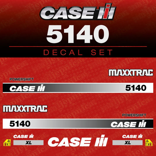 Case 5140 XL Powershift Aftermarket Replacement Tractor Decal (Sticker) Set replacement decal set