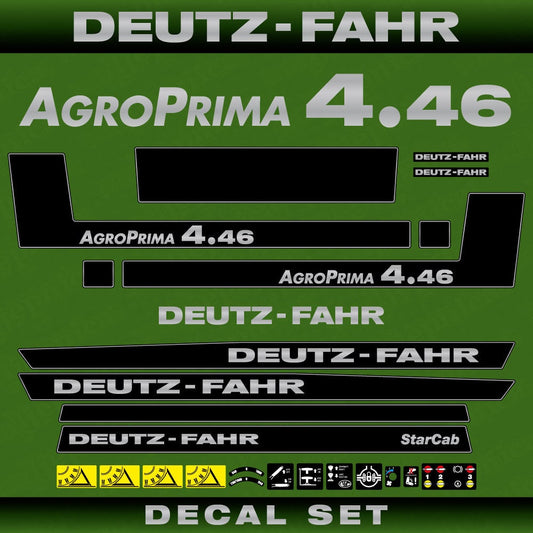 Deutz Fahr AgroPrima 4.46 Aftermarket Replacement Tractor Decal (Sticker) Set replacement decal set