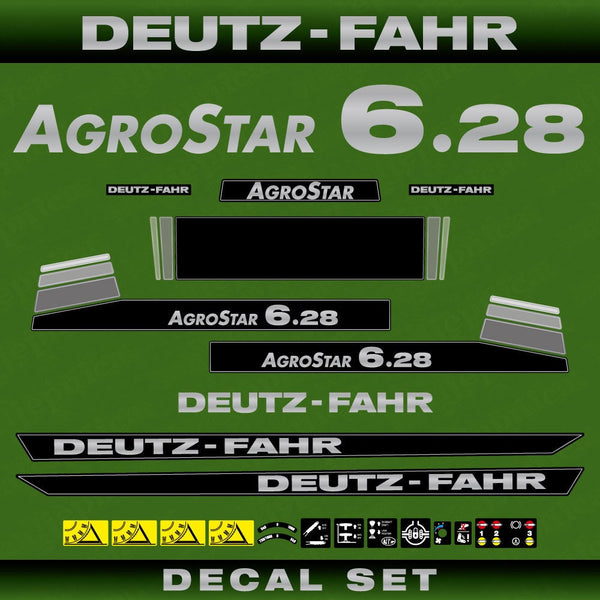 Deutz Fahr AgroStar 6.28 Aftermarket Replacement Tractor Decal (Sticker) Set replacement decal set