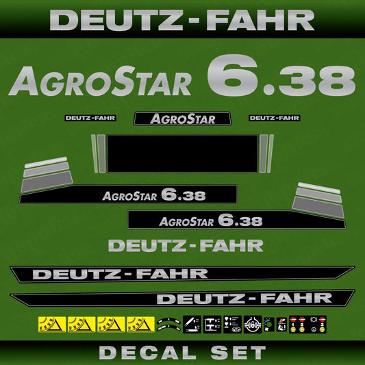 Deutz Fahr AgroStar 6.38 Aftermarket Replacement Tractor Decal (Sticker) Set replacement decal set