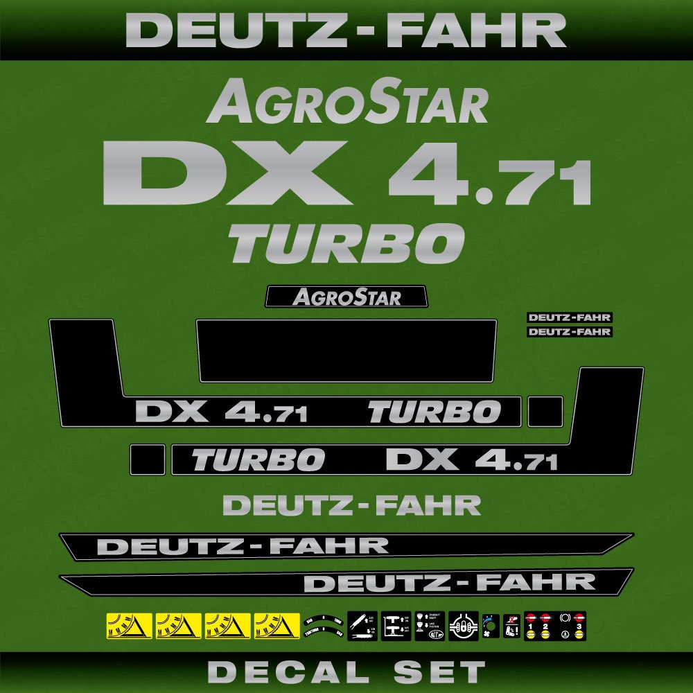Deutz Fahr AgroStar DX 4.71 Turbo Aftermarket Replacement Tractor Decal (Sticker) Set replacement decal set