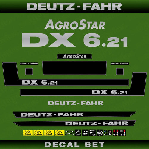 Deutz Fahr AgroStar DX 6.21 Aftermarket Replacement Tractor Decal (Sticker) Set