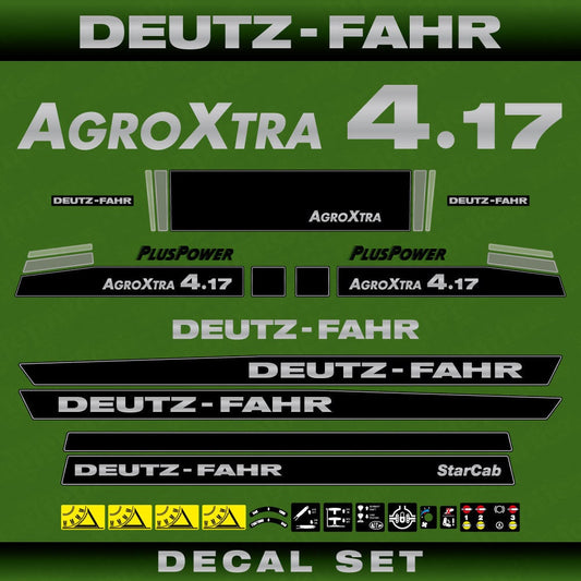Deutz Fahr AgroXtra 4.17 Aftermarket Replacement Tractor Decal (Sticker) Set replacement decal set