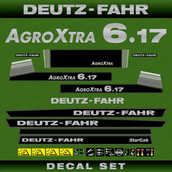 Deutz Fahr AgroXtra 6.17 Aftermarket Replacement Tractor Decal (Sticker) Set replacement decal set