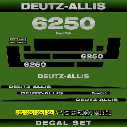Deutz Allis 6250 VarioCab Aftermarket Replacement Tractor Decal (Sticker) Set