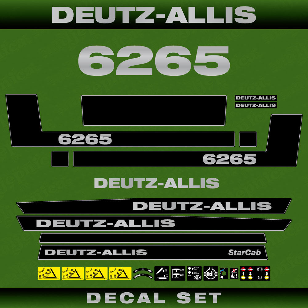 Deutz Allis 6265 Aftermarket Replacement Tractor Decal (Sticker) Set replacement decal set