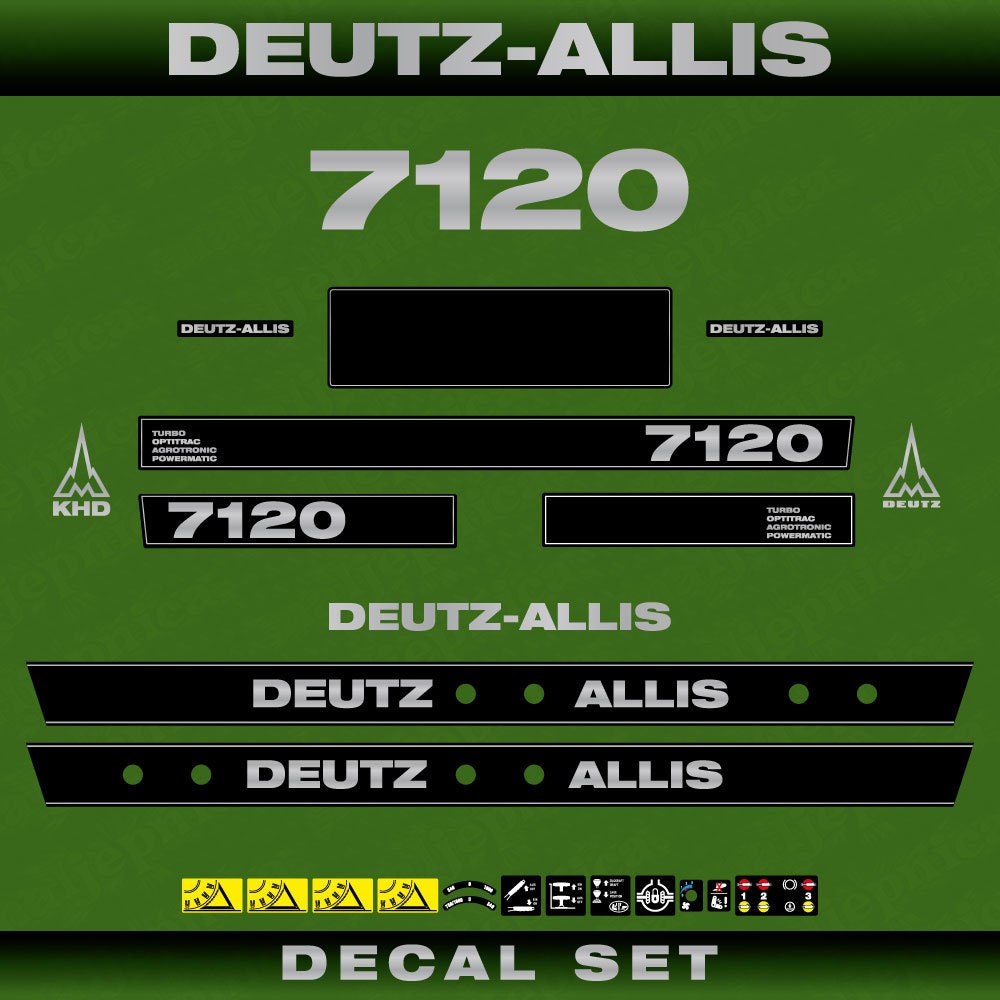 Deutz Allis 7120 Aftermarket Replacement Tractor Decal (Sticker) Set replacement decal set