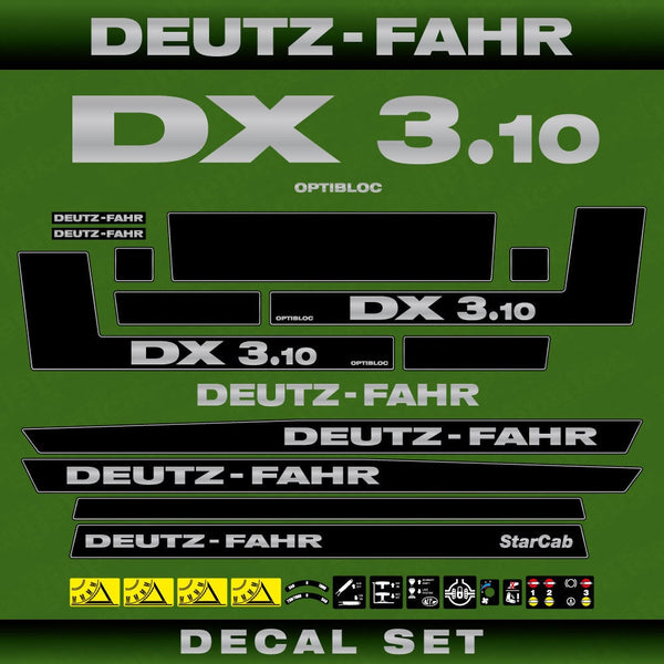 Deutz DX 3.10 Aftermarket Replacement Tractor Decal (Sticker) Set replacement decal set
