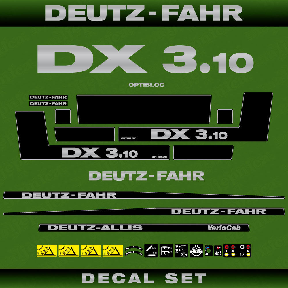 Deutz DX 3.10 VarioCab Aftermarket Replacement Tractor Decal (Sticker) Set