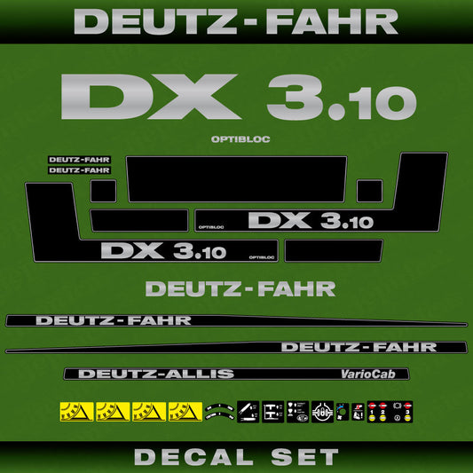 Deutz DX 3.10 VarioCab Aftermarket Replacement Tractor Decal (Sticker) Set