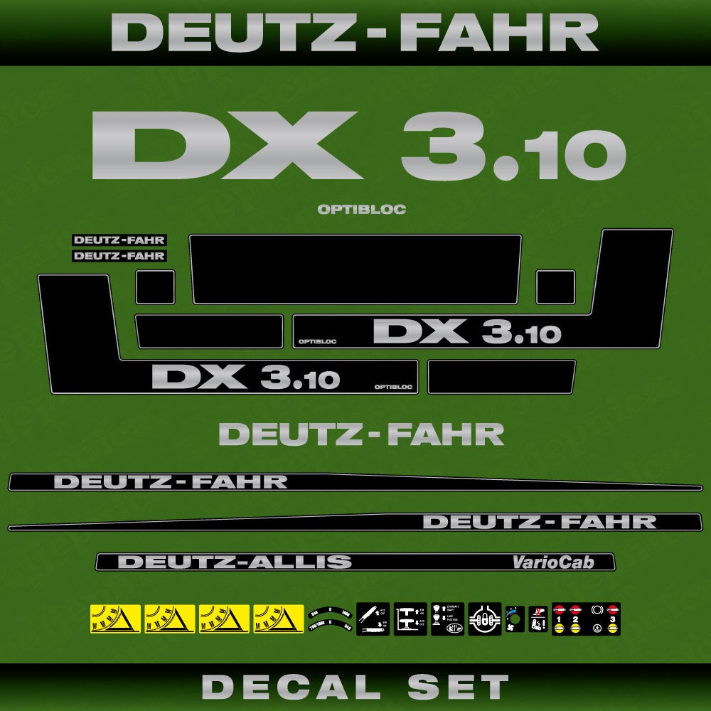 Deutz DX 3.10 VarioCab Aftermarket Replacement Tractor Decal (Sticker) Set replacement decal set