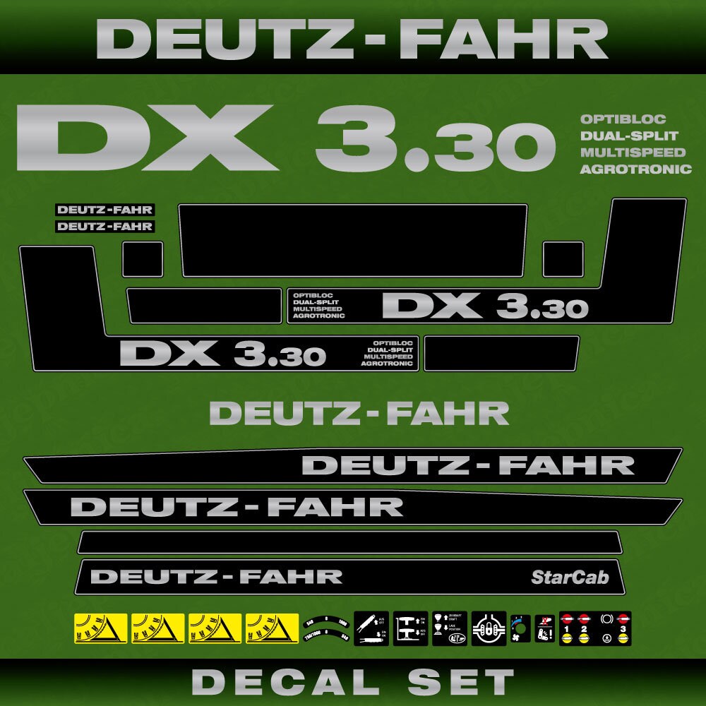 Deutz DX 3.30 ODMA Aftermarket Replacement Tractor Decal (Sticker) Set replacement decal set