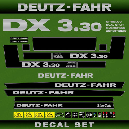 Deutz DX 3.30 ODMA Aftermarket Replacement Tractor Decal (Sticker) Set replacement decal set