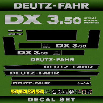 Deutz DX 3.50 ODM Aftermarket Replacement Tractor Decal (Sticker) Set