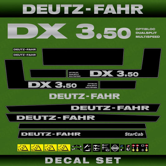 Deutz DX 3.50 ODMA Aftermarket Replacement Tractor Decal (Sticker) Set replacement decal set