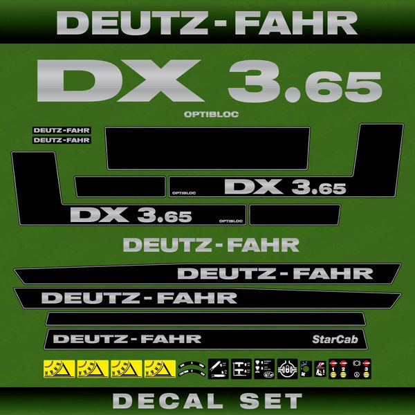 Deutz DX 3.65 Aftermarket Replacement Tractor Decal (Sticker) Set replacement decal set