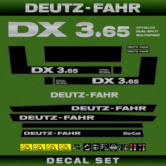 Deutz DX 3.65 ODM Aftermarket Replacement Tractor Decal (Sticker) Set replacement decal set