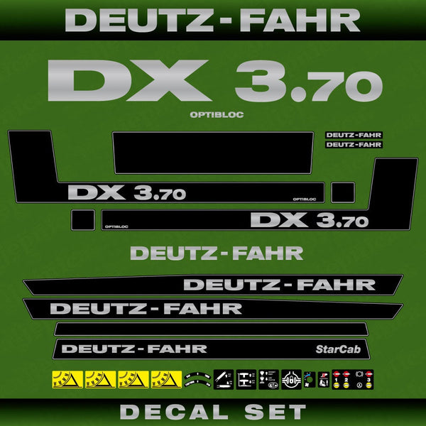 Deutz DX 3.70 Aftermarket Replacement Tractor Decal (Sticker) Set replacement decal set