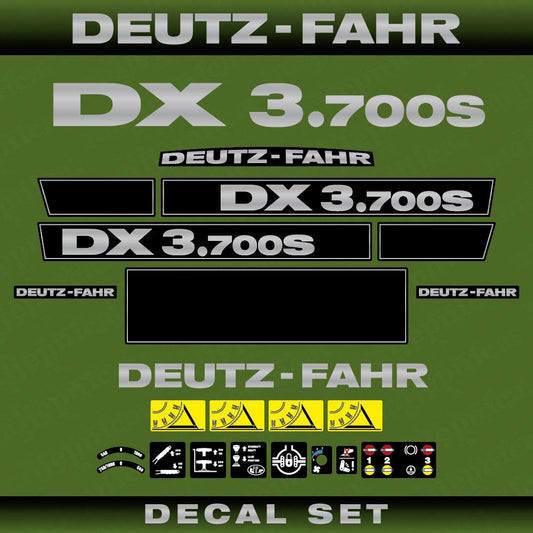 Deutz DX 3.700S Aftermarket Replacement Tractor Decal (Sticker) Set replacement decal set